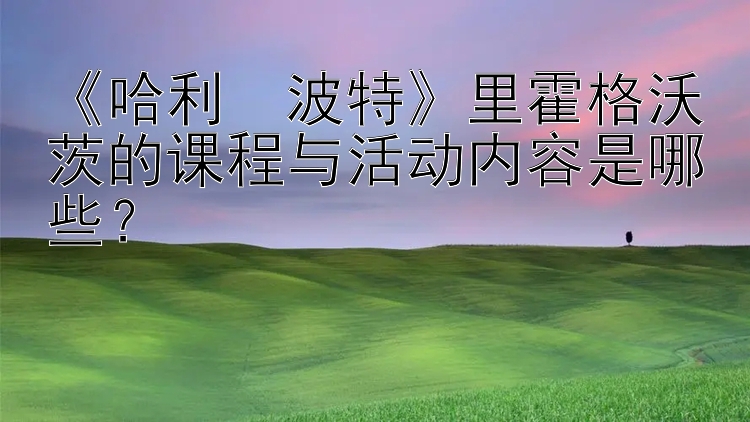 《哈利・波特》里霍格沃茨的课程与活动内容是哪些？