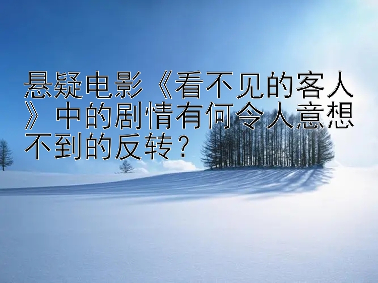 悬疑电影《看不见的客人》中的剧情有何令人意想不到的反转？