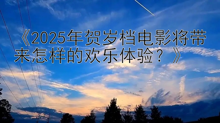 《2025年贺岁档电影将带来怎样的欢乐体验？》