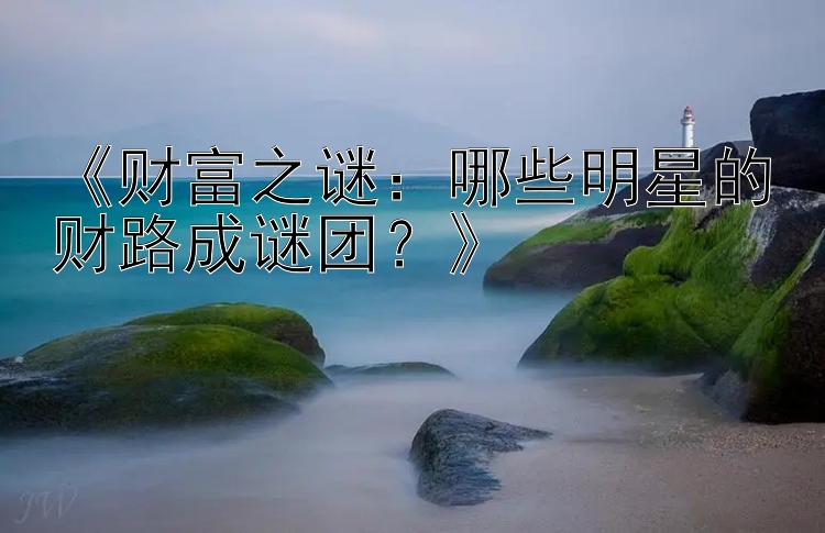 《财富之谜：哪些明星的财路成谜团？》