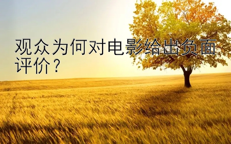 观众为何对电影给出负面评价？