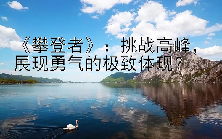 《攀登者》：挑战高峰，展现勇气的极致体现？