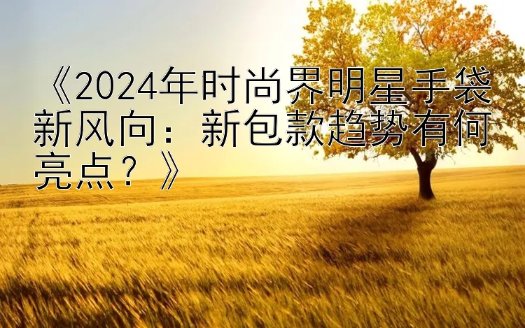 《2024年时尚界明星手袋新风向：新包款趋势有何亮点？》