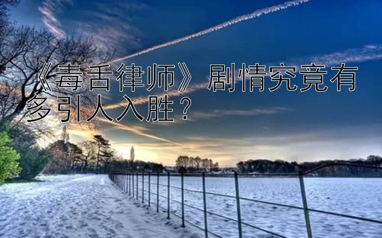 《毒舌律师》剧情究竟有多引人入胜？