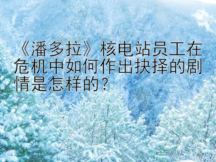 《潘多拉》核电站员工在危机中如何作出抉择的剧情是怎样的？